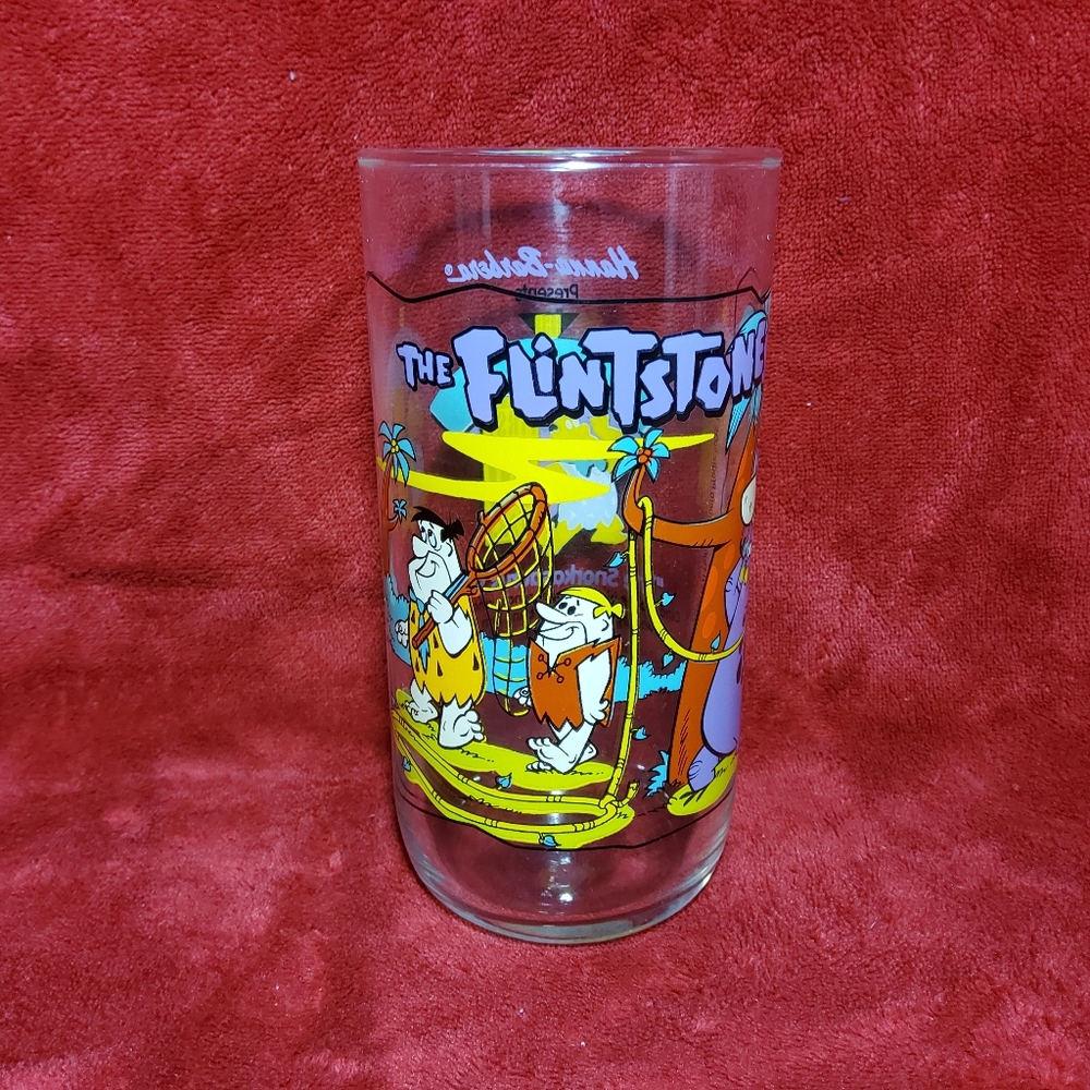 Vintage 1991 Flinstones Glass Hardees The First 30 Years Snorkasaurus Story
